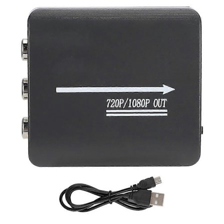 Mini AV CVBS RCA till HDMI Video Audio Konverter Adapter 1080P TV Signalväxlare Svart