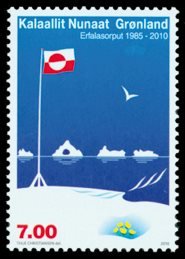 Grønland - Det grønlandske flag - Postfrisk frimærke