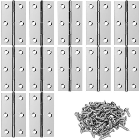 Rustfrit stål hængsler møbel dør hængsel hængsel stik med skruer,66*38mm 12 stykker