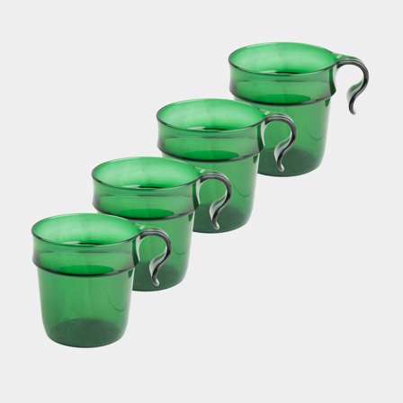 Kaffe/tekopp i plast Nordiska Plast, buteljgrön, 30 cl / 300 ml, 4-pack