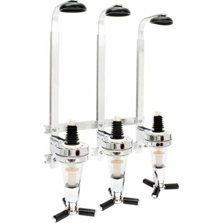 Vægmonteret 3 Flaske Optisk Dispenser Drikkevarer Vin Spiritus Stål