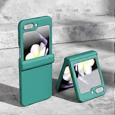 Skal för Galaxy Z Flip 5 med gångjärnsskydd och stöttåligt skyddsskal för Galaxy Flip 5 5g (grön)
