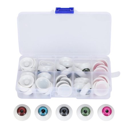 Dukke Øjne Halv Runde Plastik Øjne Farverige DIY Bjørn Håndværk Materialer Halloween Tilbehør 20MM 40Stk