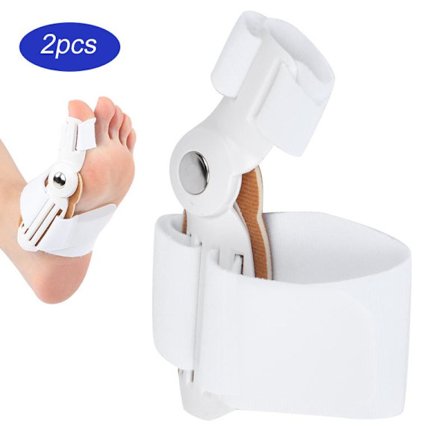 2 stk. Voksen Hallux Valgus Korrigerende Tåseparatorer Hallux Valgus Ortopædisk Støtte til Kvinder Dag Nat Brug Hvid