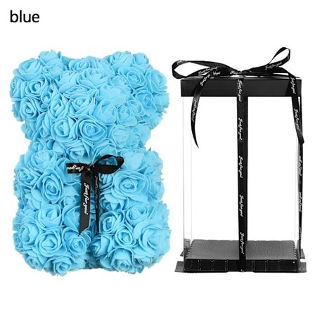 Konstgjord dekor Rose Bear Flower BLÅ