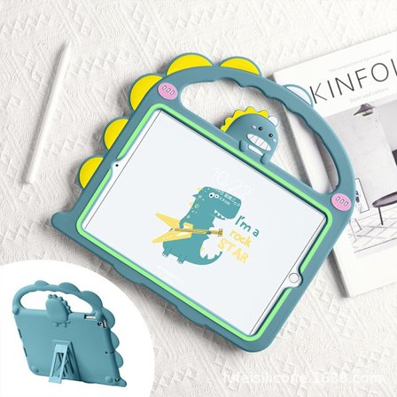 Kotelo iPad mini 5/7,9 tuumalle, jossa kahva, dinosaurus, silikoni, sarjakuva, ruma, söpö, sammakko, ankka, pehmeä