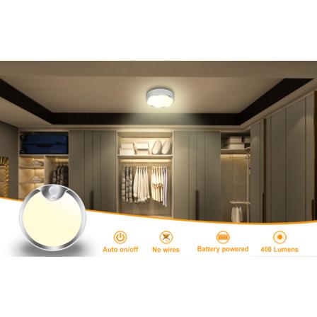 Yurnero 80 LED batteridrevet bevegelsessensor skaplys med 4