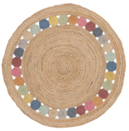 Dottie Jute Indoor/Outdoor Rug Ø 150 Small Multicolor Floral Round