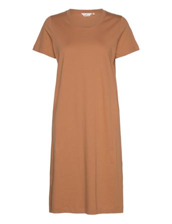 Rebekka Short Dress Gots Brown Basic Apparel