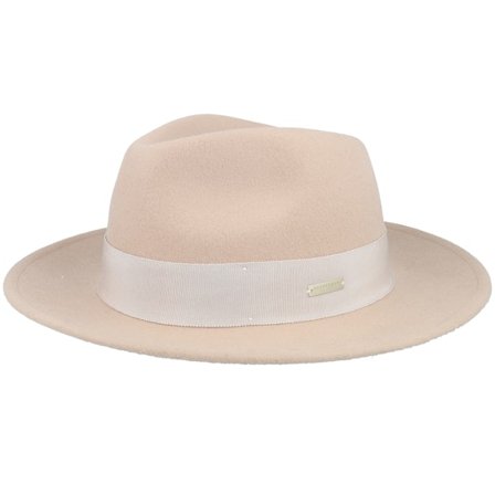 Seeberger - Beige - fedora - Hat - Woolfelt Sand Fedora - Hatstore