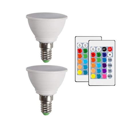 E14 LED-pære Smart lyskilde Farge Spotlight Neonlys RGB med kontroller Lys Belysning Dimbar som vist