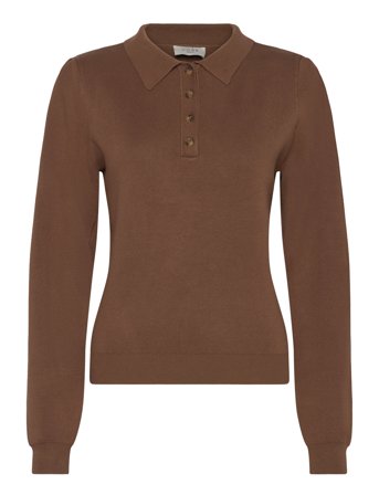 NORR Als Polo Knit Top - Brown - 42