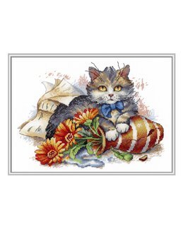 Broderikit Billede Ond Kat - M.P Studia