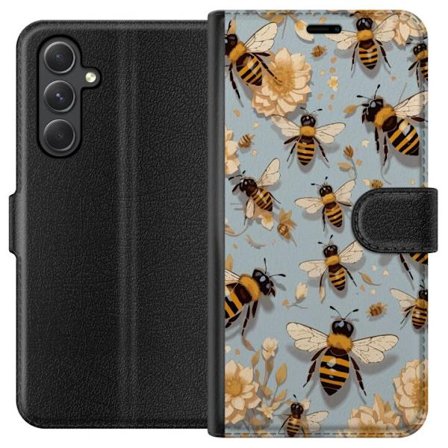 Kompatibel Tegnebogsetui til Samsung Samsung Galaxy A05s Bier og Blomster Naturinspireret Design med Blå Baggrund Charmende Motiv der Hylder Sommeren