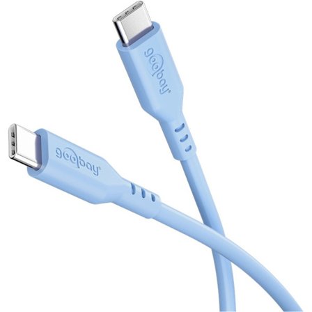 USB-C -silikonikaapeli, 1,5 m, sininen