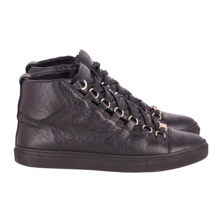 Balenciaga Vintage Balenciaga Arena High Top Sneakers in Black Leather , Zwart , Dames , Maat: 38 EU