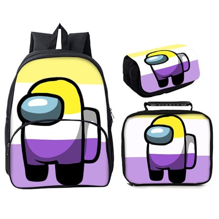 Among Us School Bag Tredelad 16" Ryggsäck Style 9