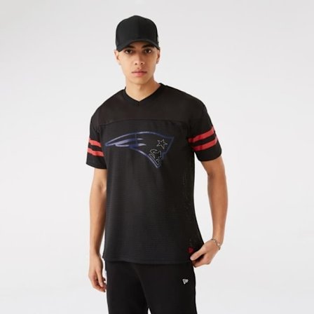 Oversize T-shirt - NEW ERA - New England Patriots - Sort - 100% bomuld - Korte ærmer