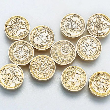 1PC Christmas Series Fire Paint Stamp Head Invitation Envelope Fire Paint Wax Seal Stamp Head Blessings Fire Lacquer Seal Decor