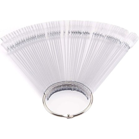 50 st Nail Swatches Sticks, Nail Colour Fan Display Sticks, Nail Samples Sticks, Avtagbara Övningsnaglar Sticks för Nybörjare, Nail Display för Salong