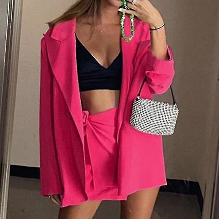 Kvinner Langermet Business Jakker Work Cardigan Jakke Single Breasted Blazere