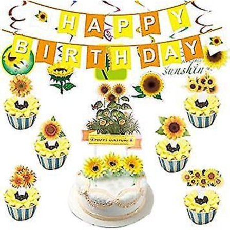 Solsikke Party Dekorationer Banner Hvirvel Solsikke