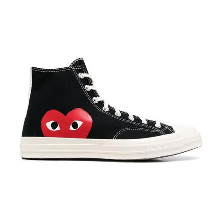 Comme des Garçons, Heart-Print High Top Sneakers Zwart, Dames, Maat:35 EU