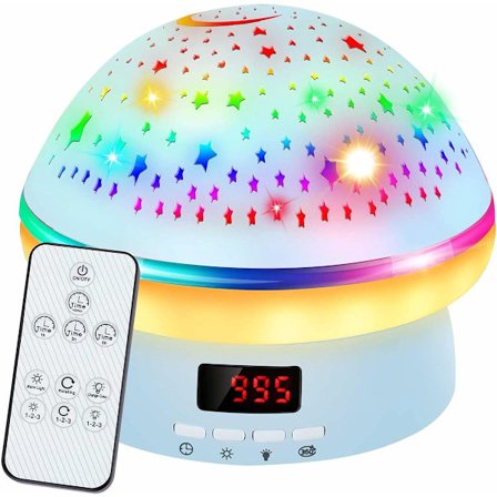 Nattlampa med stjärnprojektor för barn med timer, leksaker för pojkar 3-8 år, roterande nattlampa med galaxprojektor för barn