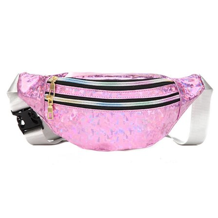 Fanny Pack til børn, Glitter Taljetaske Skinnende tasker med justerbar rem