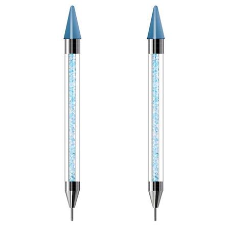 2 stk. Neglekunst Dobbeltsidet Borblyant - Blå Makeup