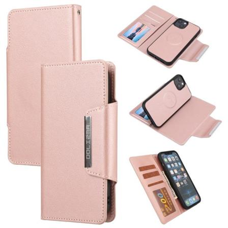 Skalo Iphone 13 Dolizma 2 I 1 Magnet Plånboksfodral - Roséguld Rosa Guld