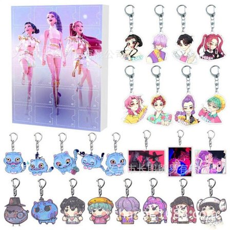 K-pop Demon Hunters Akryl Adventskalender Sett - 24 dagers overraskelsesgaveeske for fans og barn