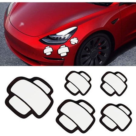 5 stk. ridsebeskyttende reflekterende klistermærker til bilens kofanger, skærm, vandtæt, søde plaster-aftryk, dekoration til bilens motorhjelm, tank, 
