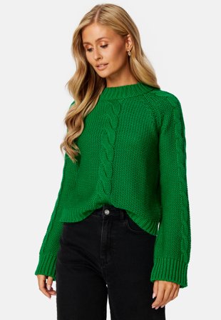 BUBBLEROOM Marina cable knit sweater Green Klær