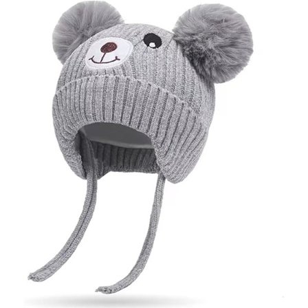 Höst och vinter stickad baby mössa-söt mössa