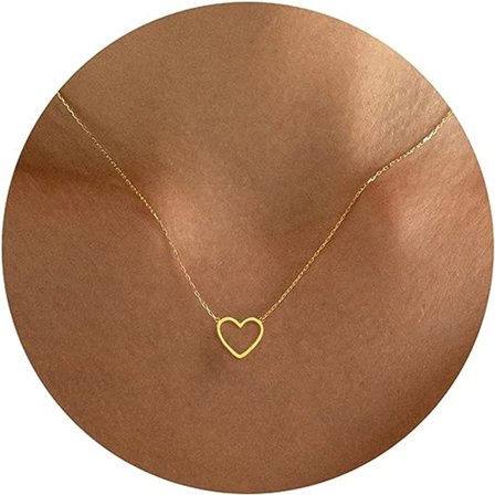 Söpö sydänriipus, pieni 14k kulta sydänriipus choker-kaulakorut