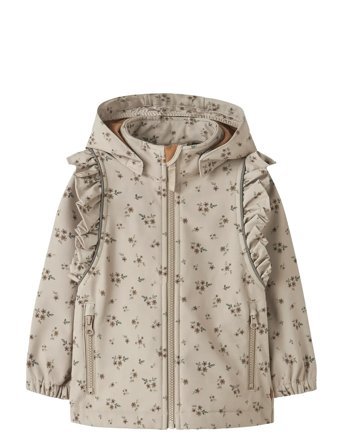 Nmfalfa08 Softshell Jacket Frill Aop Fo Beige Name It
