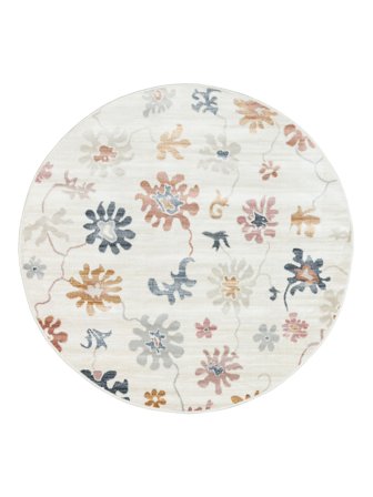Binnen-/Buitenkleed Wasbaar Klein Blush Flower Vloerkleed - Veelkleurig (Pastel) Ø 150 In Klassieke Stijl