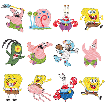 12 stk. Spongebob tegneserie DIY diamantklistermærker