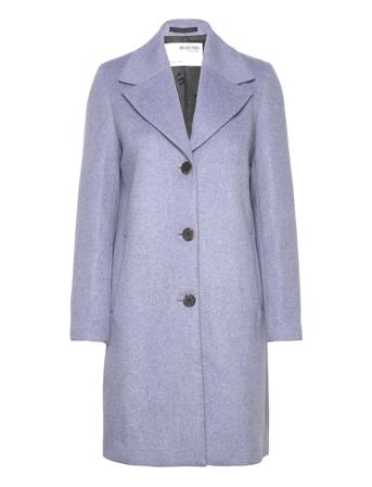 Slfnew Sasja Wool Coat B Noos Outerwear Coats Winter Coats Blå Selected Femme*Betinget Tilbud