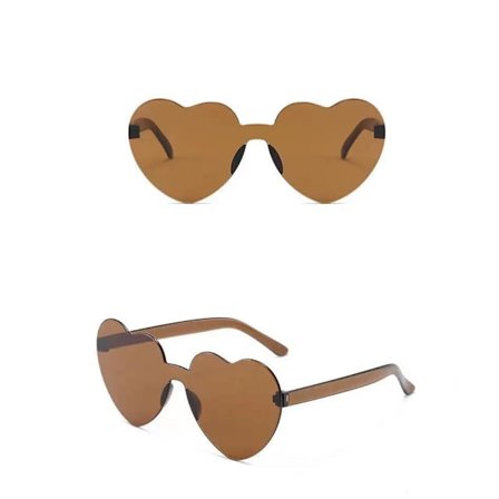 Retro hjerteformede solbriller kvinder overdimensioneret UV400