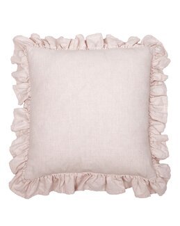 Kuddfodral Vide enfärgat med volang 1-pack Ljusrosa - Fondaco