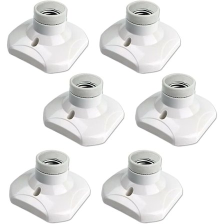 E27 Skruvsockel för tak, E27 Garageuttag, AC 220-240V, Uttagshållare för LED-lampa, E27 Bas Taklampa, Vit Plast Lampfot för Vägg La