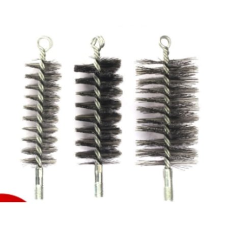 3 stk. Rørrensebørster til ovn: Skorstensrørrensebørste med håndtag, slidstærk kraftig ståltrådsvarme kedelbørste, skorstensbørste til rengøring