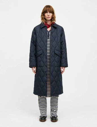 Mads Nørgaard Light Ripstop Clava Coat - Navy - 40