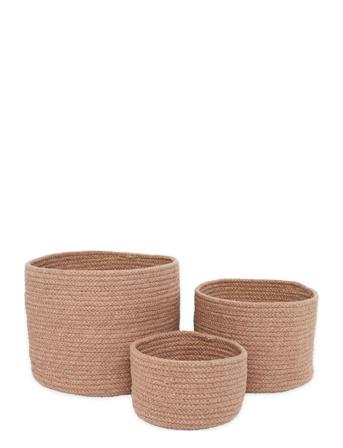 Set 3 Paniers Ilse Home Kids Decor Storage Storage Baskets Beige Nattiot