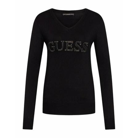 Guess V-neck Knitwear , Zwart , Dames , Maat: XS Truis