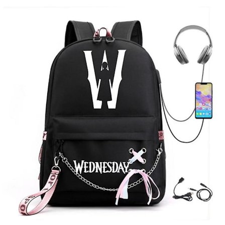 Wednesday Addams Ryggsekk Mirabel Madrigal Skolesekker Usb Lading Ryggsekk Reise Notatbok Skoleveske For Barn Studenter