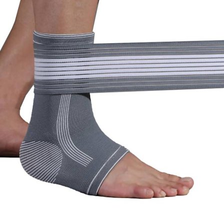 2 Ankelstøtte Arm Sleeves Nylon Silikon Grå Sportsstøtte for Løping Fitness S M