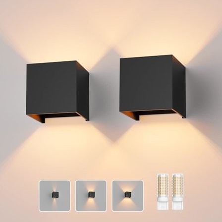 LED Vägglampa med Utbytbara G9 LED-lampor, Inomhus/Utomhus Vägglampa Varmvit 3000K